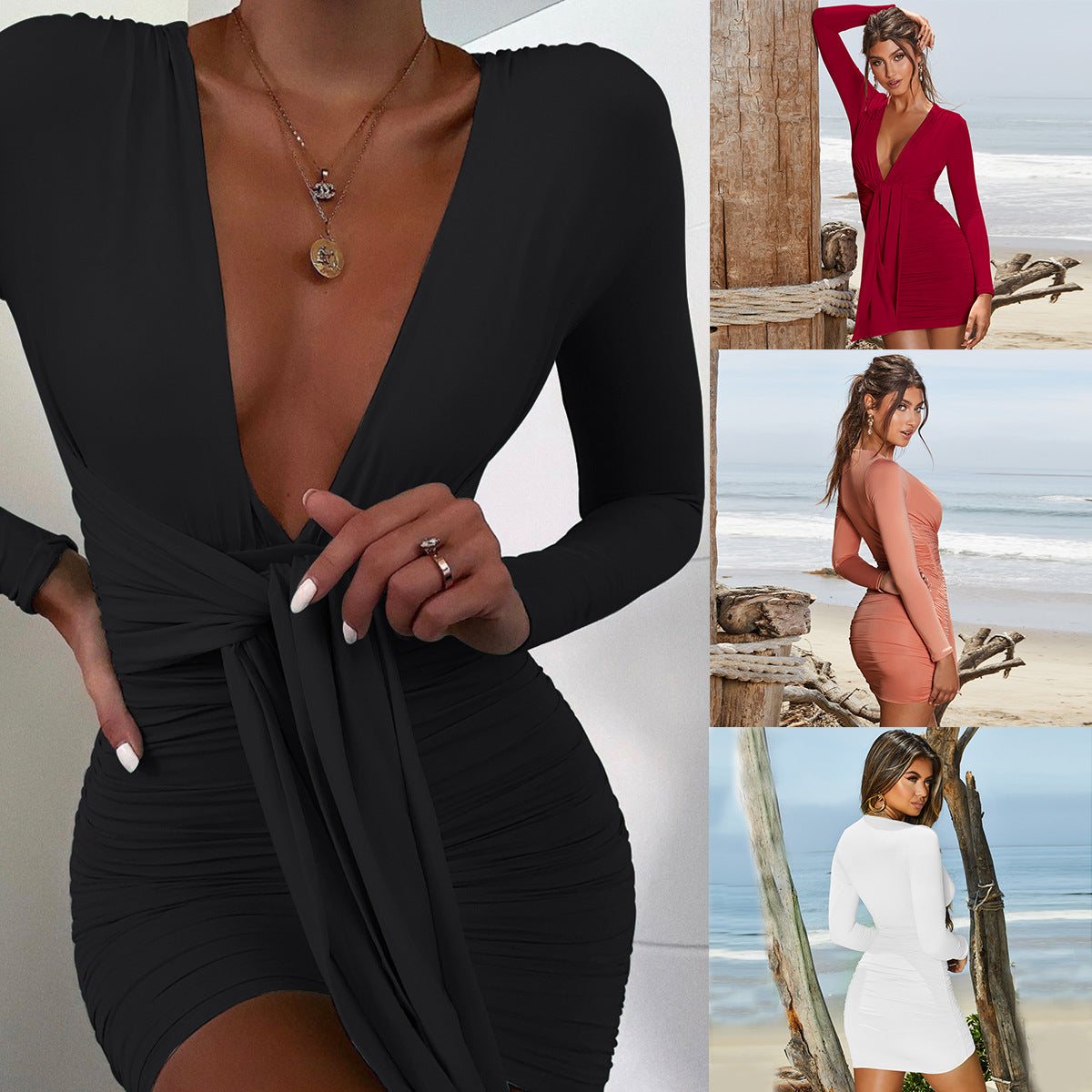 Robe "Night Fever" – Décolleté Vertigineux & Élégance