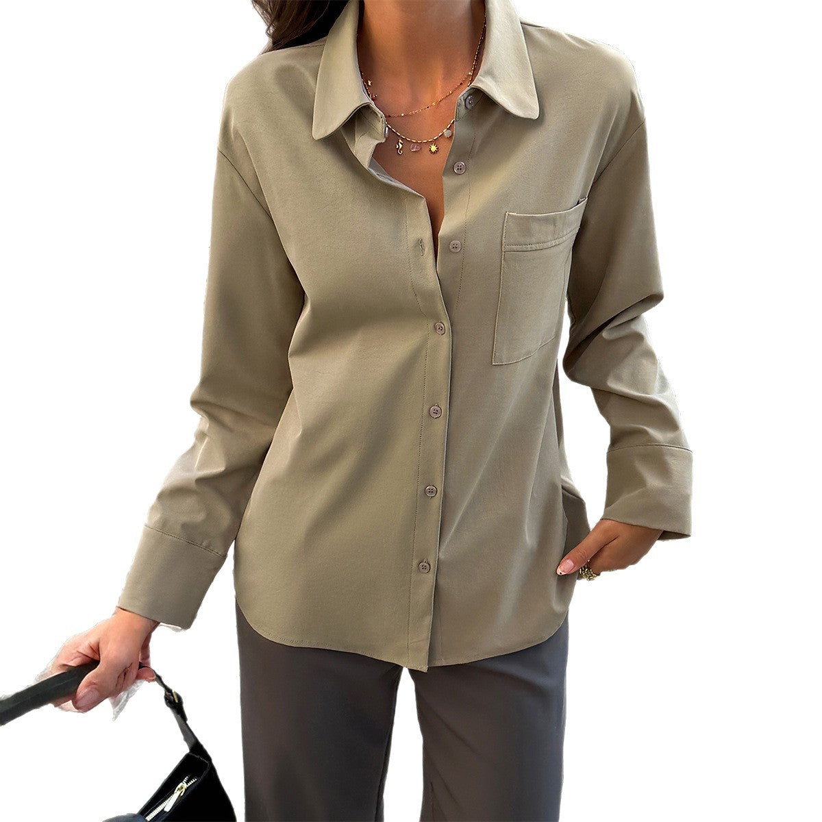 Chemise drapée  < Élégance Classique >