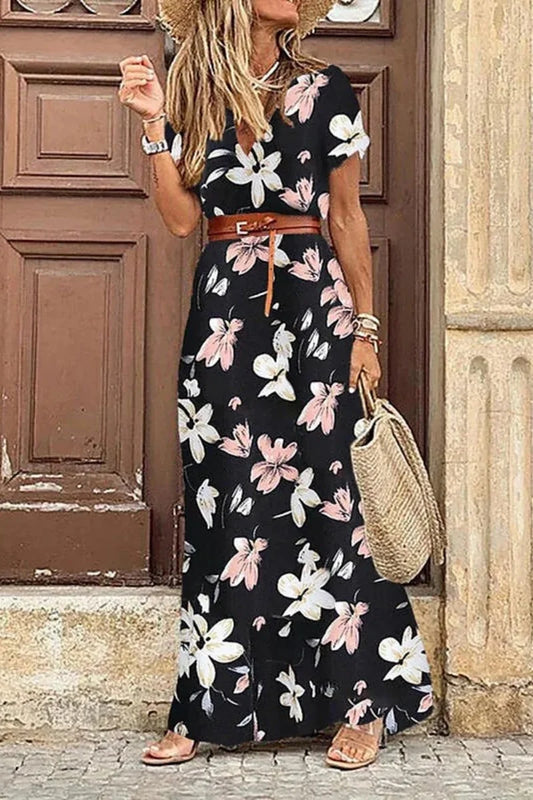 Robe Longue "Odyssée Florale" – Élégance Tropicale ✨