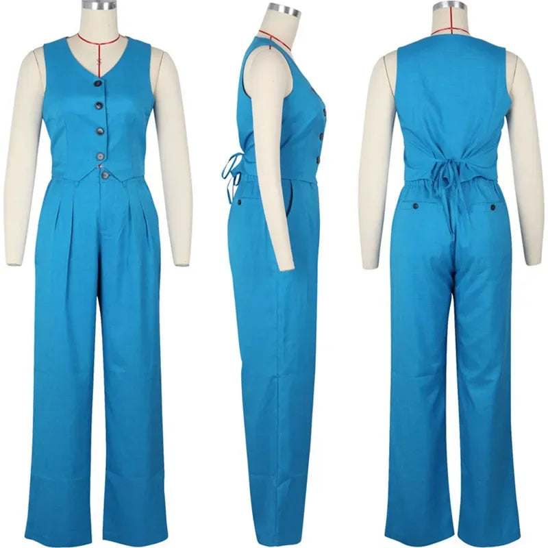 Tailleur Sans Manches Azure
