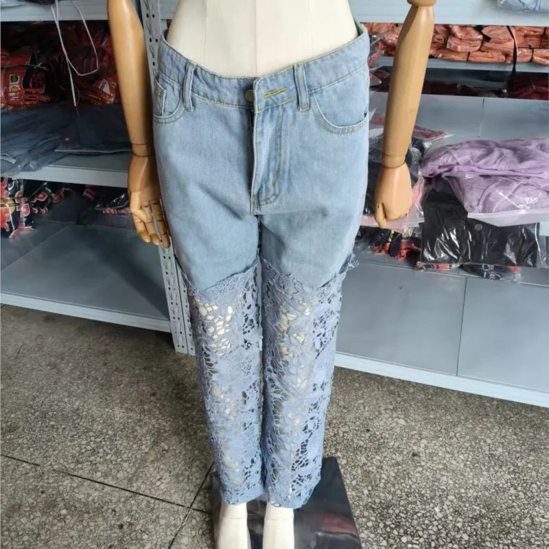 Jean Boho Dentelle