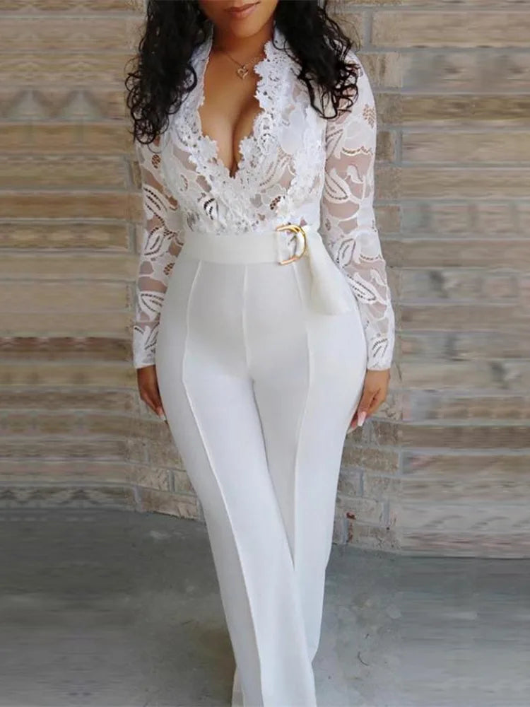 Combi-Pantalon Flora Blanc