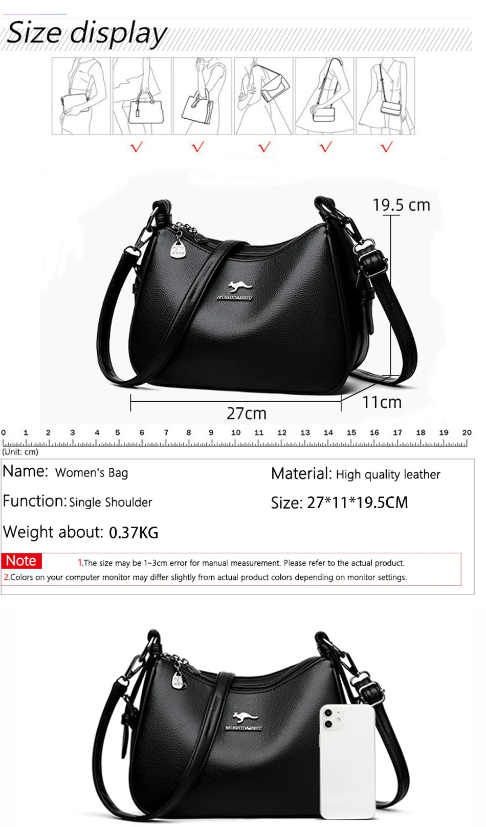 Sacs bandoulière cuir haute qualité