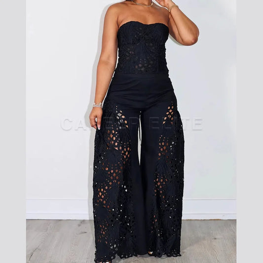 Combi-Pantalon Flora Noir