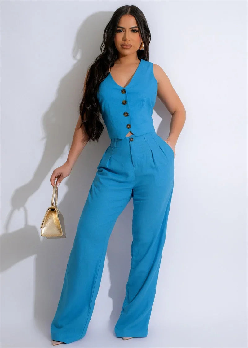 Tailleur Sans Manches Azure