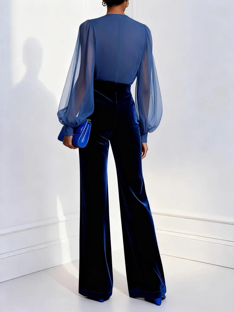 Combi-Pantalon Palazzo Velvet