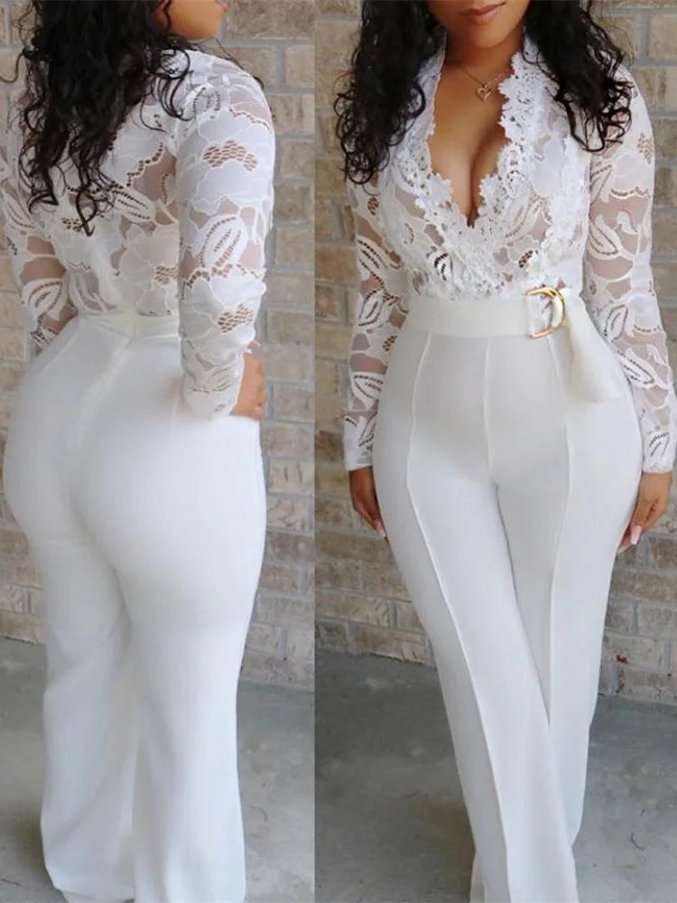 Combi-Pantalon Flora Blanc