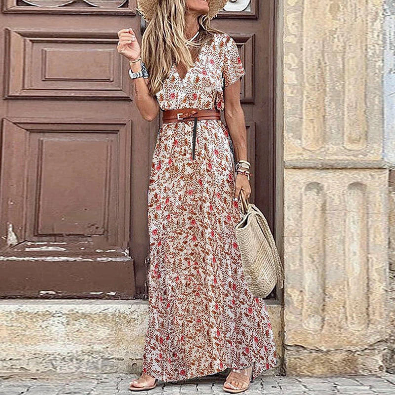 Robe Longue "Odyssée Florale" – Élégance Tropicale ✨