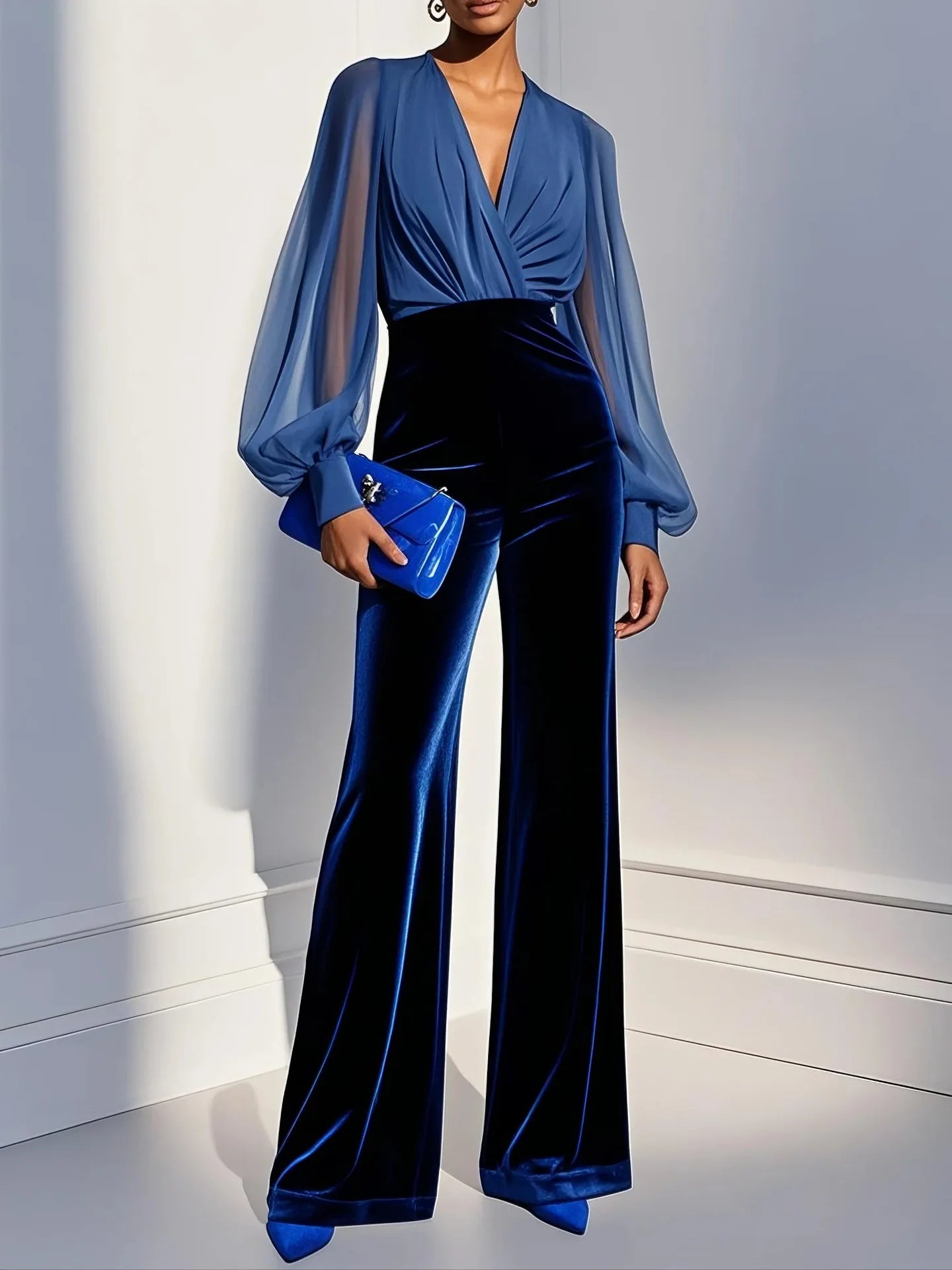 Combi-Pantalon Palazzo Velvet
