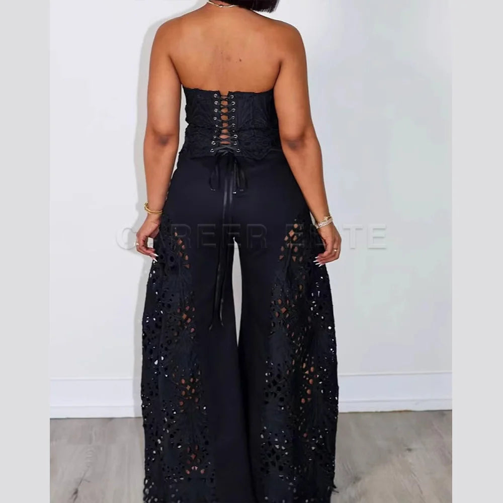 Combi-Pantalon Flora Noir
