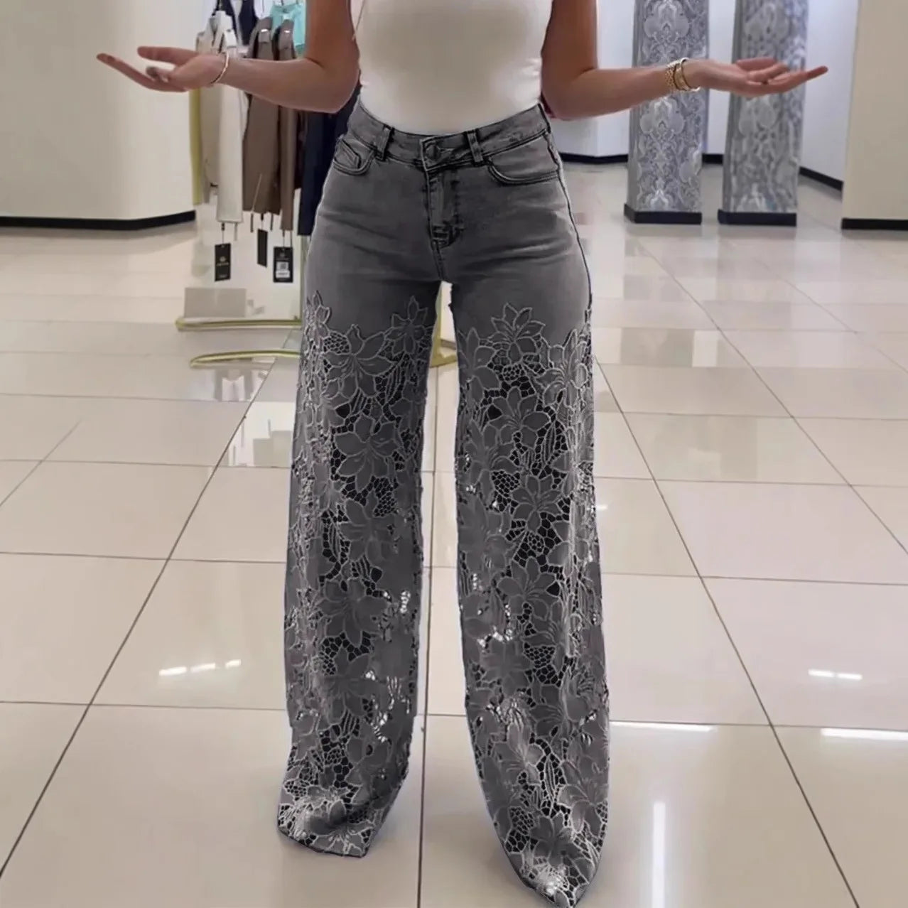 Jean Boho Dentelle