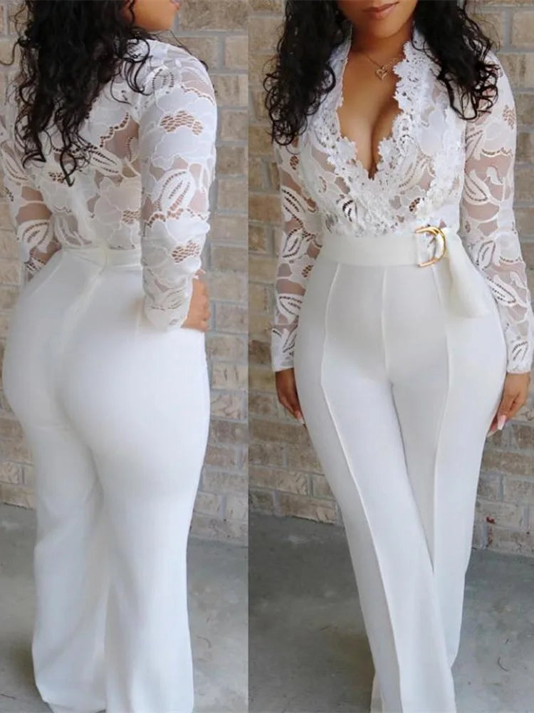 Combi-Pantalon Flora Blanc