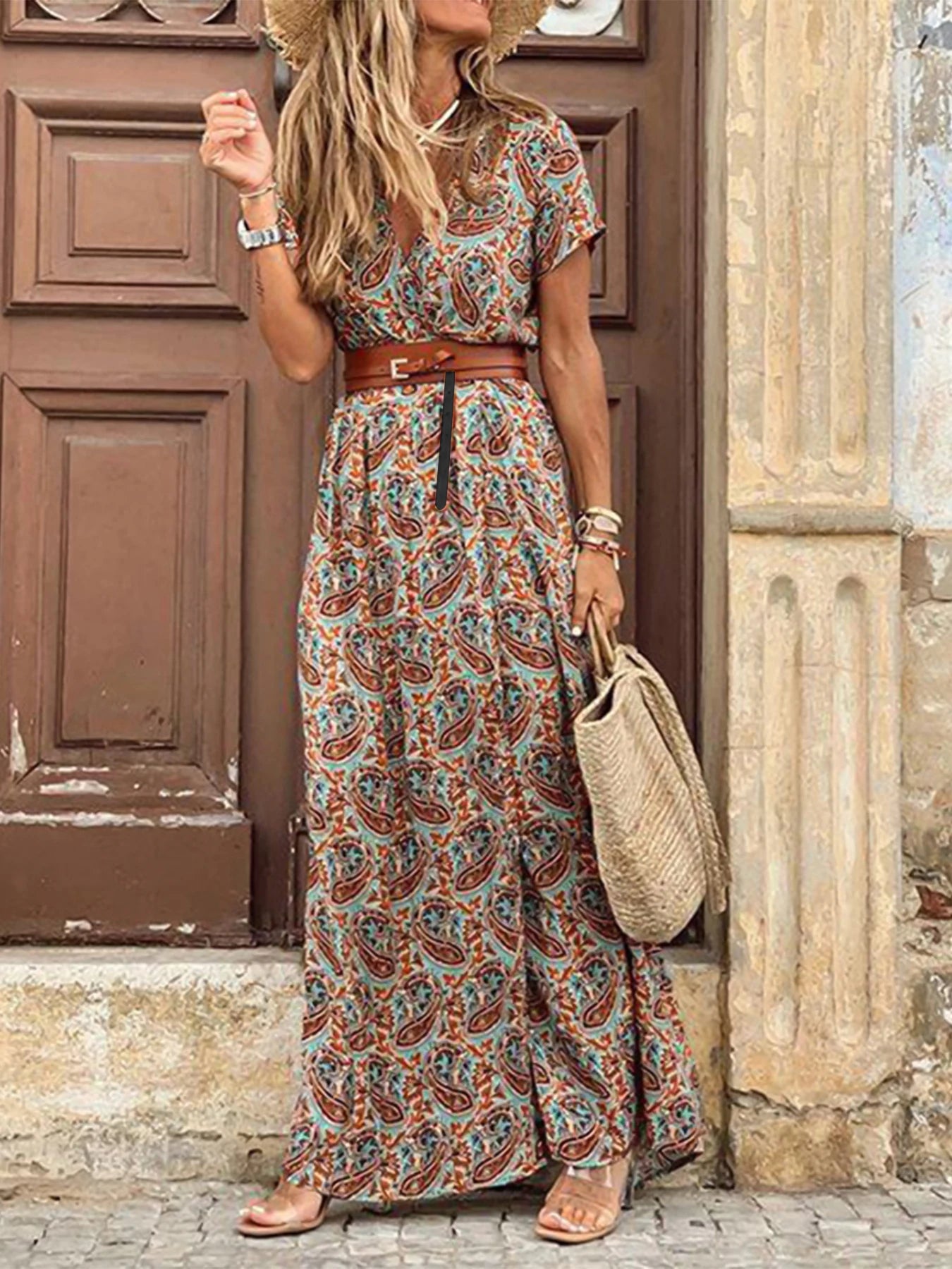 Robe Longue "Odyssée Florale" – Élégance Tropicale ✨