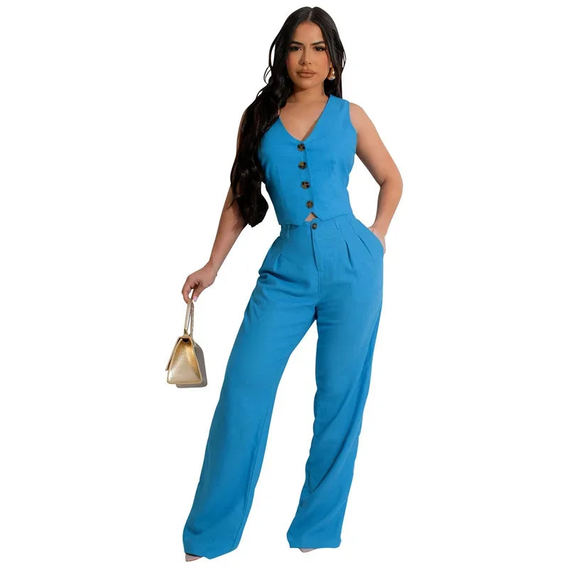 Tailleur Sans Manches Azure