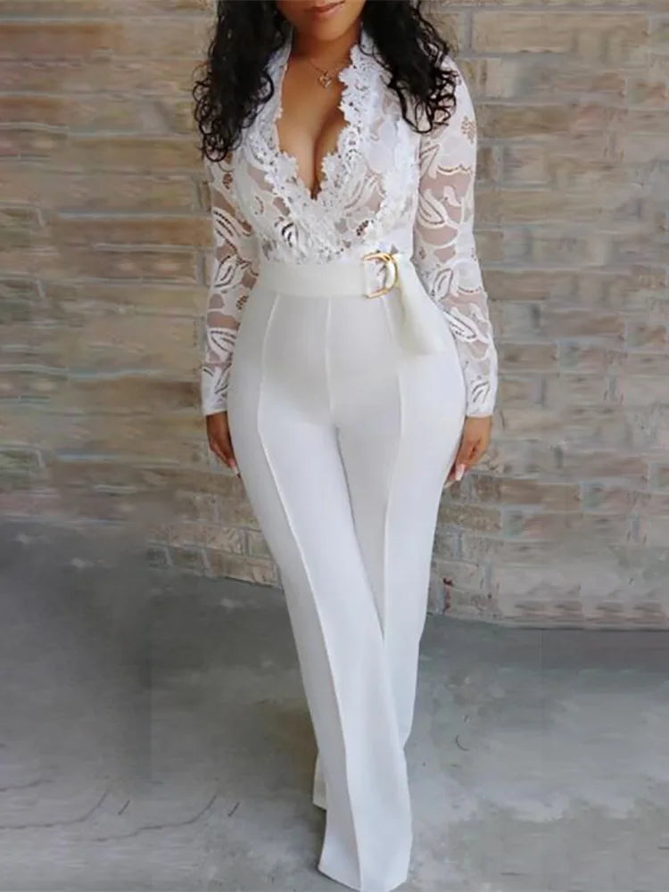 Combi-Pantalon Flora Blanc