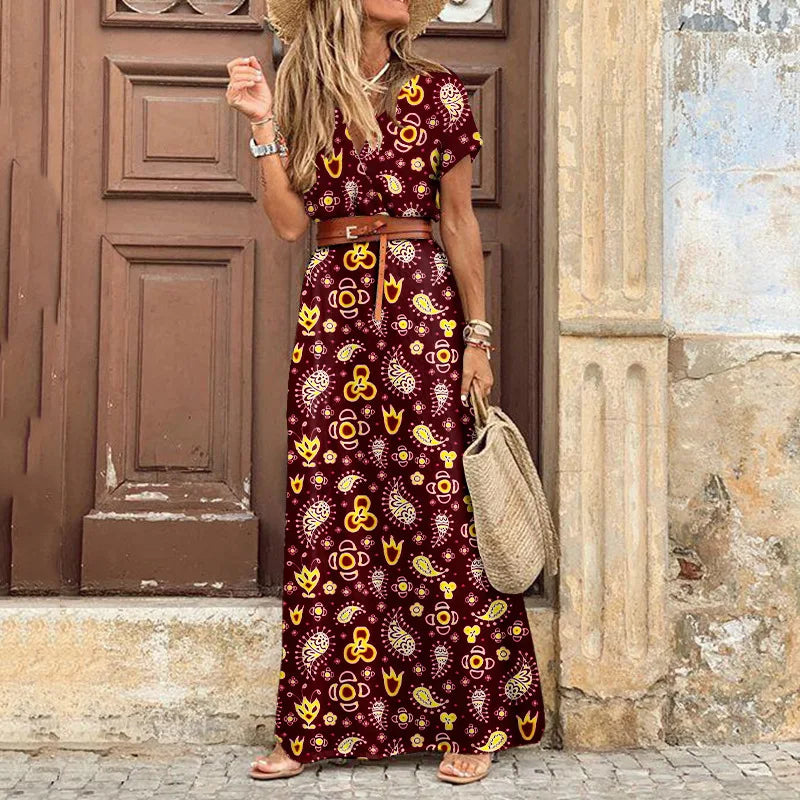 Robe Maxi "Odyssée Florale" – Chic & Bohème ✨