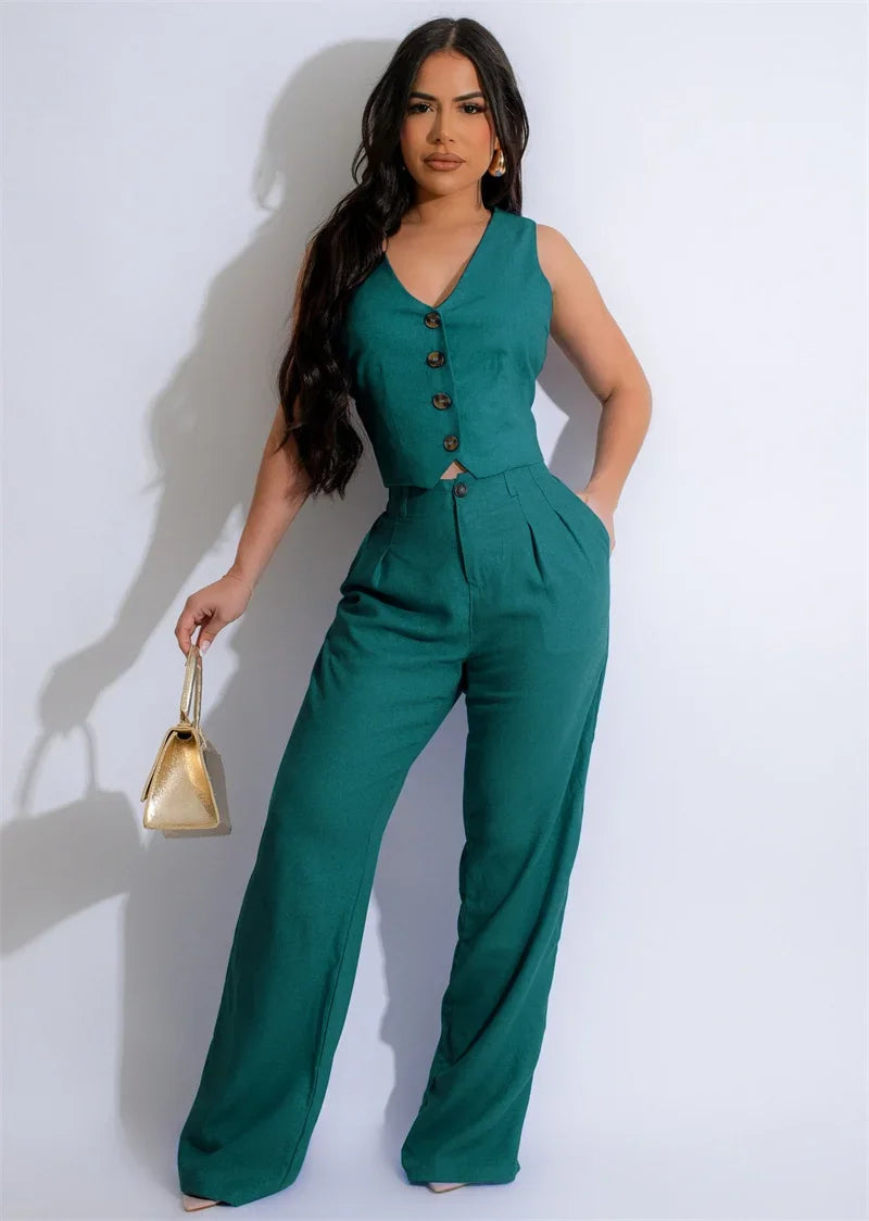 Tailleur Sans Manches Azure